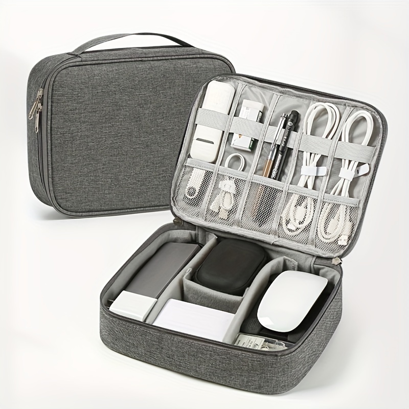 Portable Storage Bag Zipper Data Cable Handbag Organizer