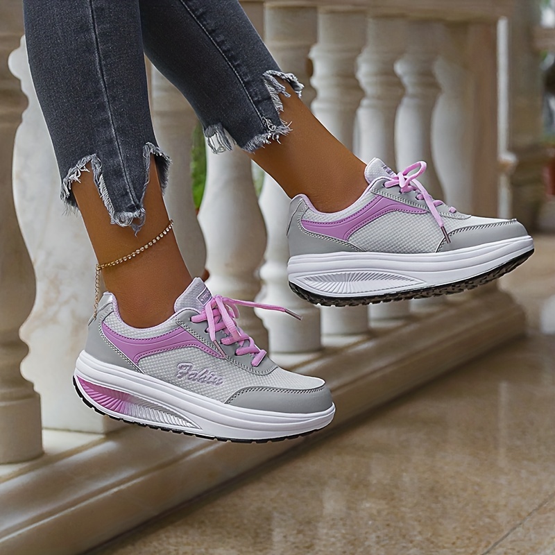 Zapatos Deportivos Casuales Caminar Mujer Zapatillas Cuña - Temu Spain