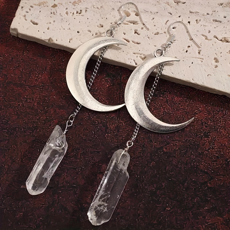 Vintage Gothic Moon Dangle Earrings
