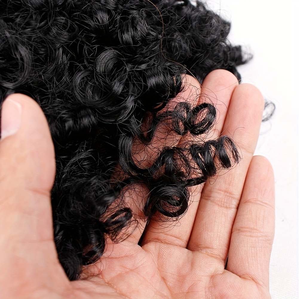 Kinky Curly Afro Puff Ponytail Hair Extension 1B 2
