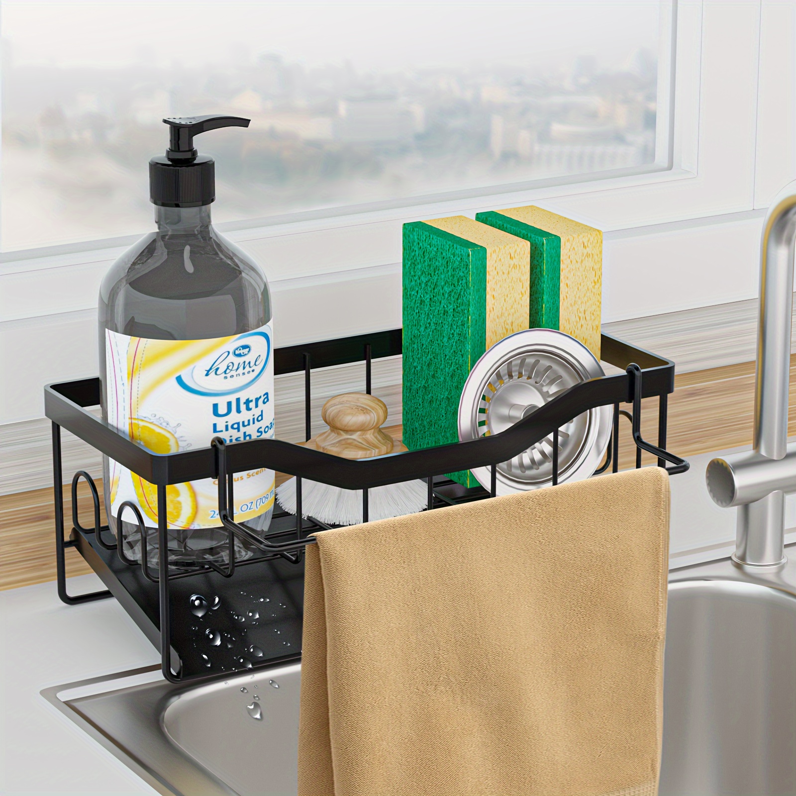 Kitchen Sink Caddy Sponge Holder Sink Caddy Organizer 304 - Temu