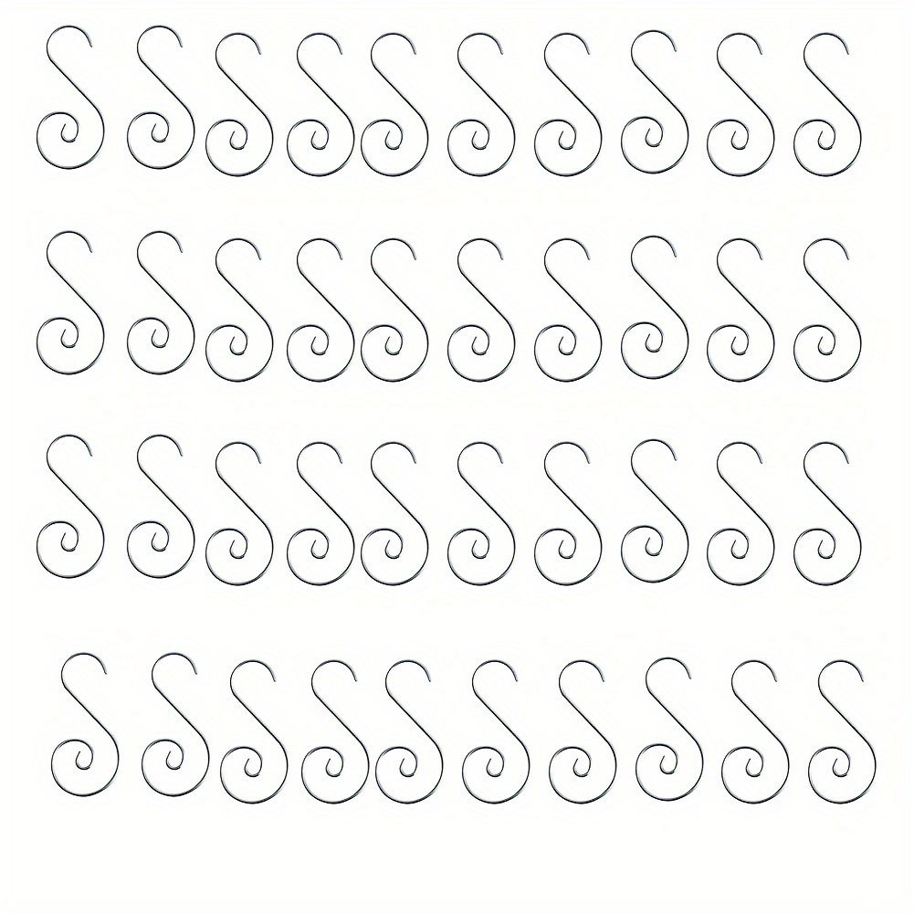 40pcs Christmas Ornament Hooks S Shaped Hangers Party Decor