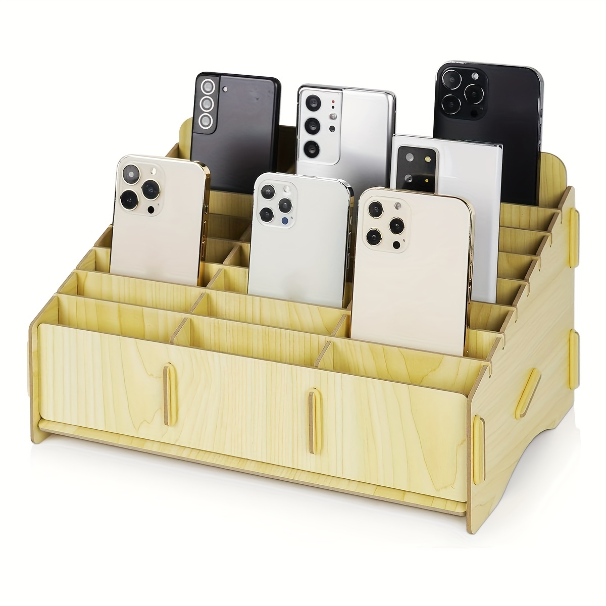 Mini Storage Cabinet With Mobile Phone Stand Compartments - Temu