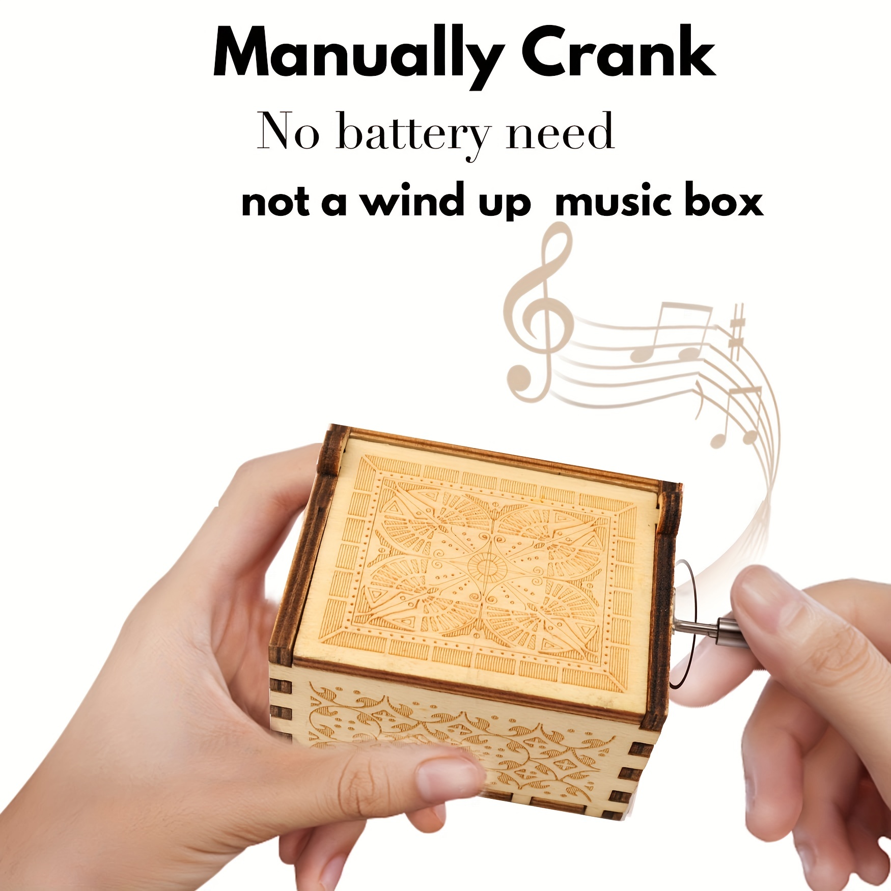 1pc Boîte à musique en bois boîte à musique conçue à la main - Temu Canada