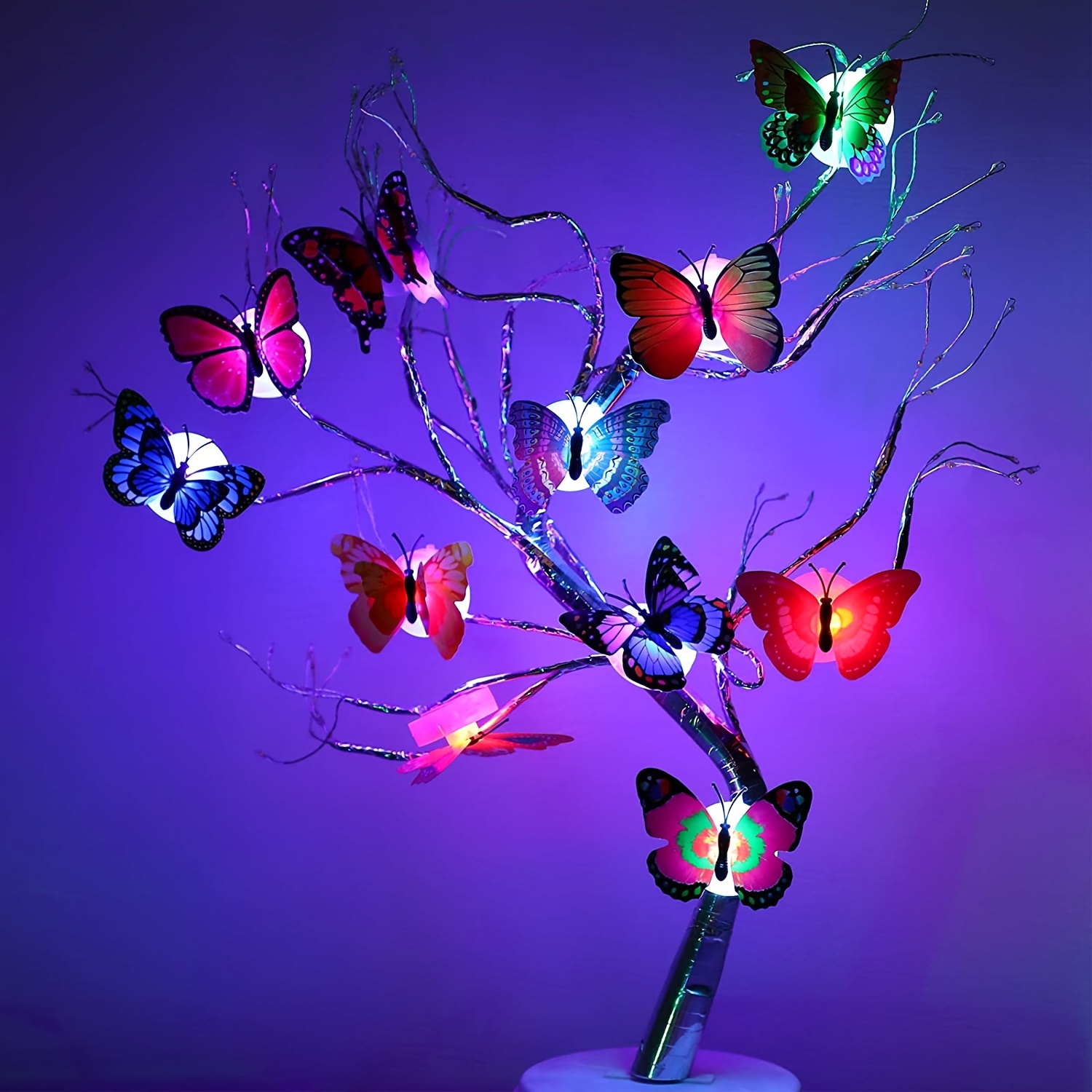 24pcs 3d led butterfly decoration night light sticker single and double wall light for garden backyard lawn party festive party nursery bedroom living room details 0