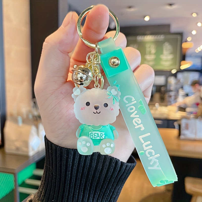 1pc Cartoon Resin Teddy Bear Keychain For Women, Cute Exquisite