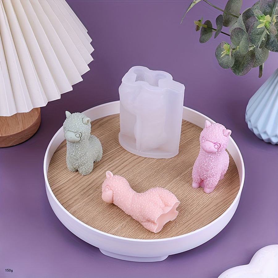 

Alpaca Silicone Mold, Diy Aromatherapy Gypsum Candle Mold, Simulation Resin Animal Ornaments Alpaca Silicone Mold, For Making Candles Plaster Ornaments Resin Crafts