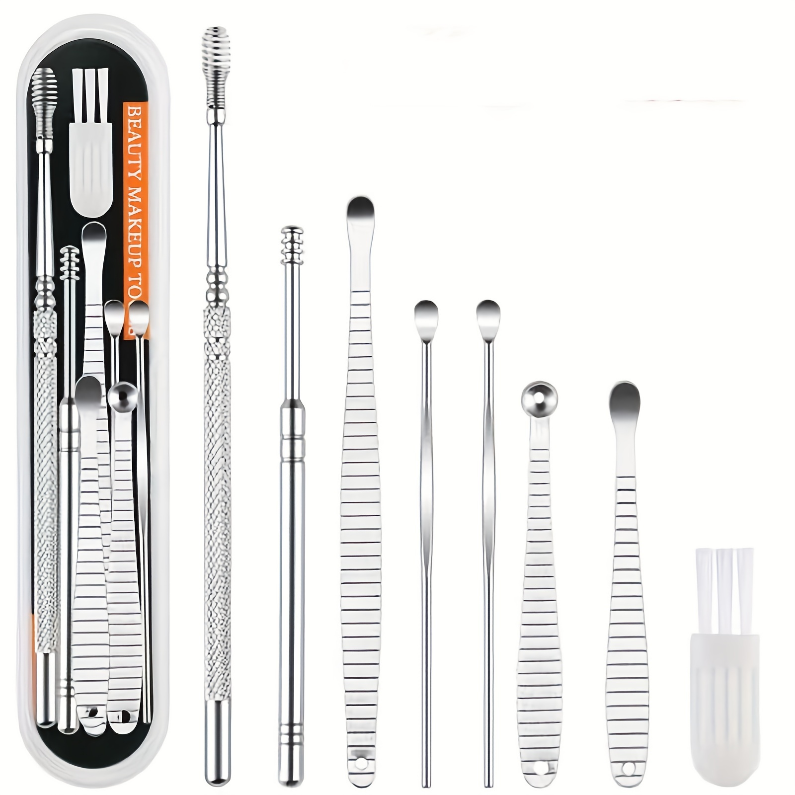 Rsentera 6 Pcs Ear Cleaner Tool Kit with a Storage Box Ear Wax Removal  Curette Kit, Ear Cleaning Tool Set, Stainless Steel Ear Wax Remover Tool,  Ear