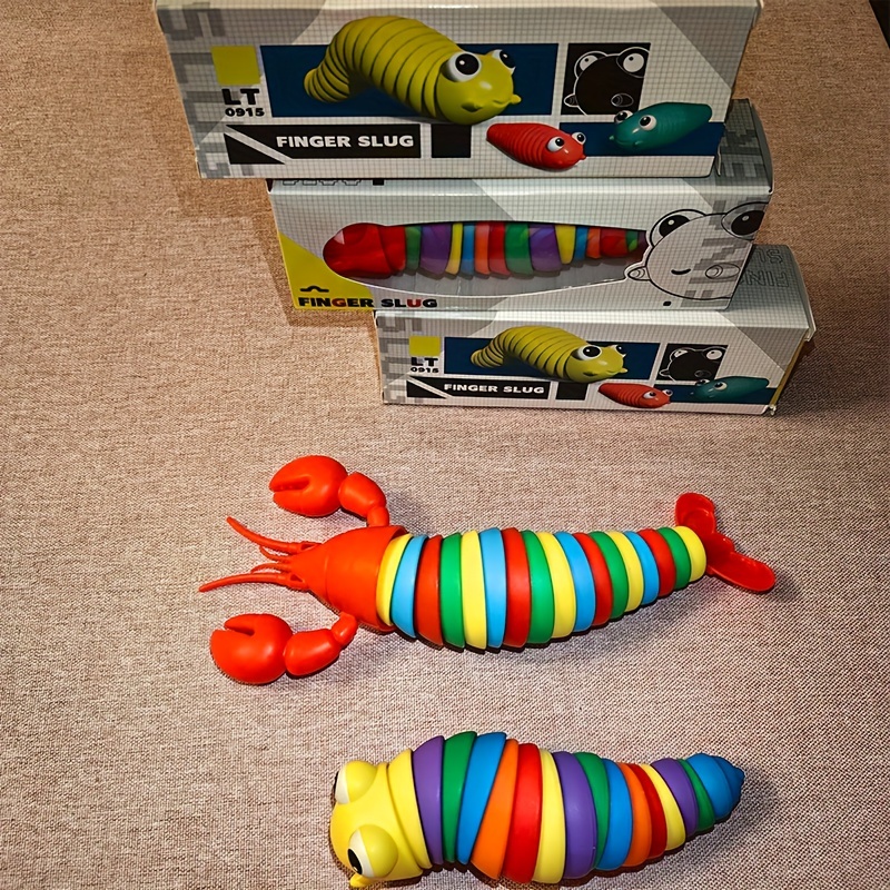 Cheap Funny Fidget Slugs Articulated Sensory Slug Lobster Dolphin Toy  Realistic Worm Caterpillar Shark Fidget Toys for Kids Adults Autism Stress