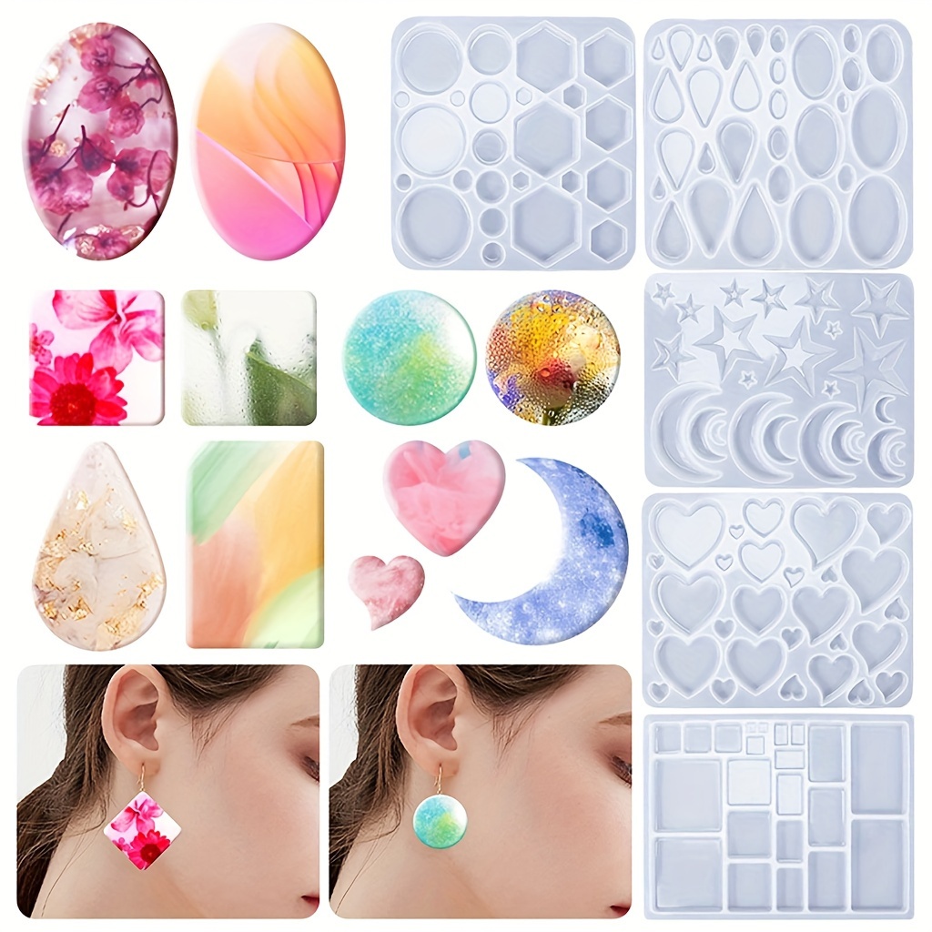 

1pc Diy Drop Earring Pendant Silicone Mold 3d Resin Pendants Moulds Fashionable Earrings Jewelry Molds Silicone Material For Handmade Earrings