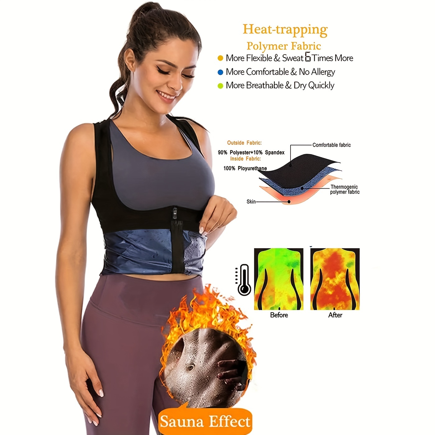 Sweat Vest (order A Size ) Sauna Sweat Suit Women Shirt - Temu