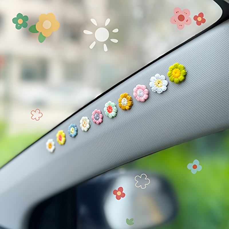 10pcs Car Creative Car Accessories Car Accessories Cute Car Decoration  Weave Flower Car Interior Home Decor