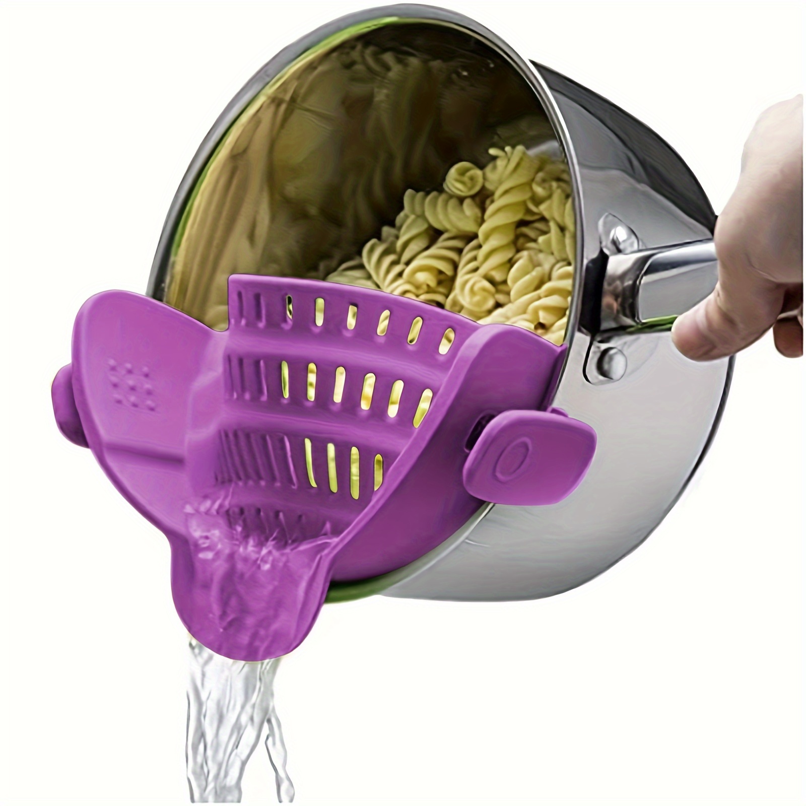Colador de clip para ollas, sartén, colador de pasta, colador de silicona  para olla y sartén, colador de clip, colador de pasta, para drenar  verduras