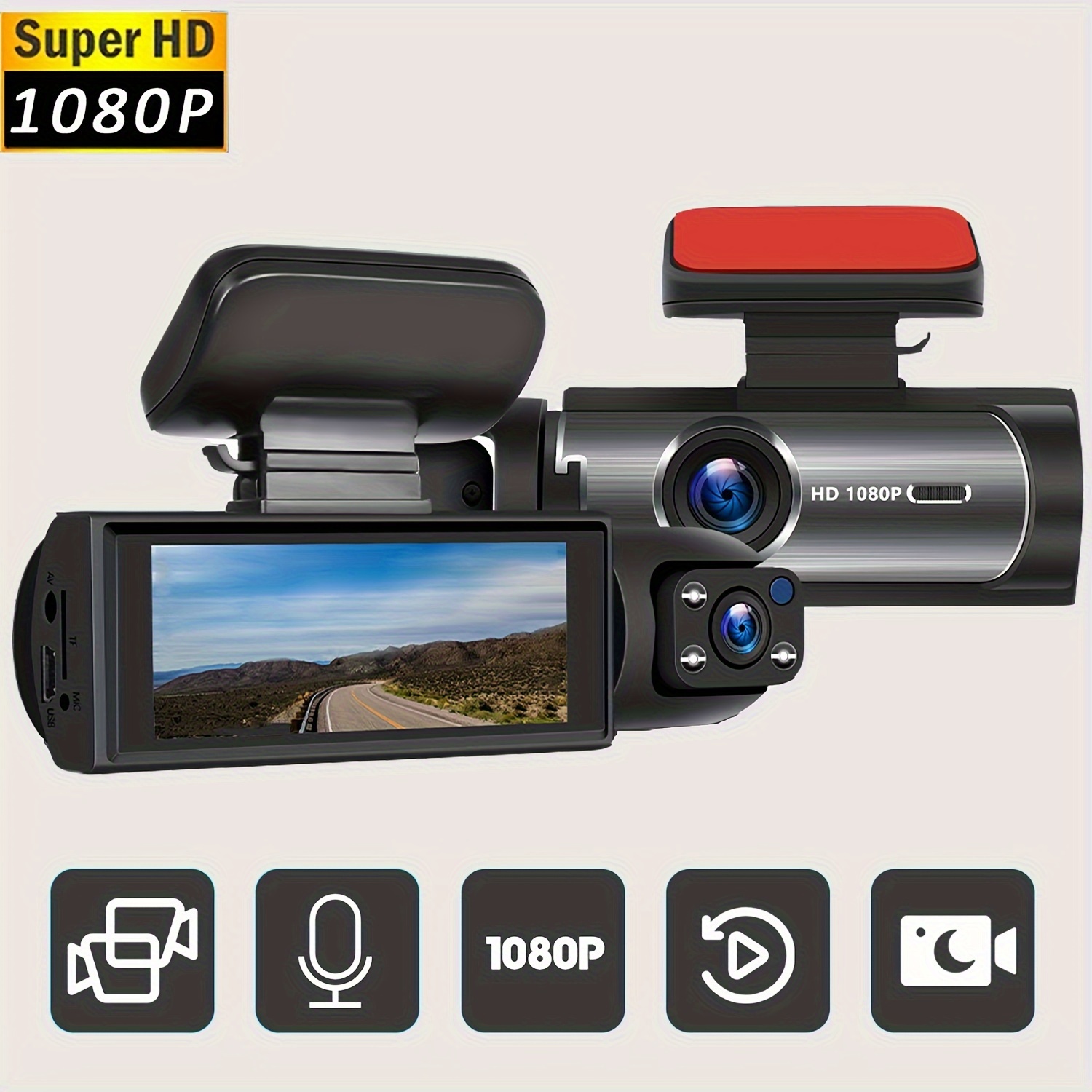 Dash Cam Front and Rear with WiFi, 1080P FHD Dash Camera for Cars, Dual  Dashcam with 3 Inch Display, Super Night Vision, 170° Wide Angle, G-Sensor