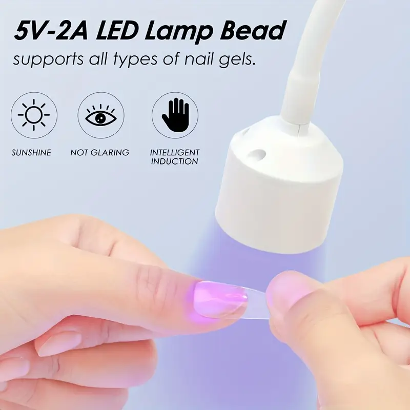 1pc professional mini uv light nail lamp usb portable led nail dryer for gel nails nail art tools nail extension gel glue lamp details 5