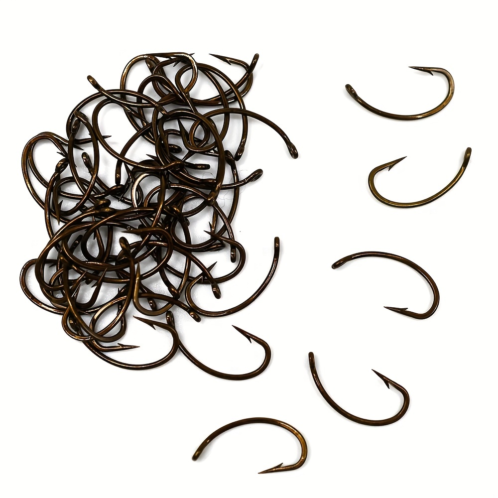 Fly Fishing Blood Knothigh Carbon Steel Aberdeen Fly Fishing Hooks 50pcs -  Black Nickle