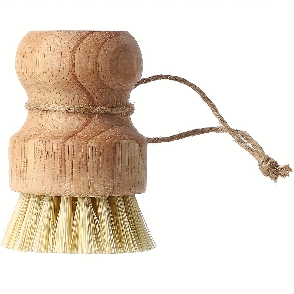 Wooden Pot Brushes, Mini Dish Brush, Sisal Fibre Scrub Brush