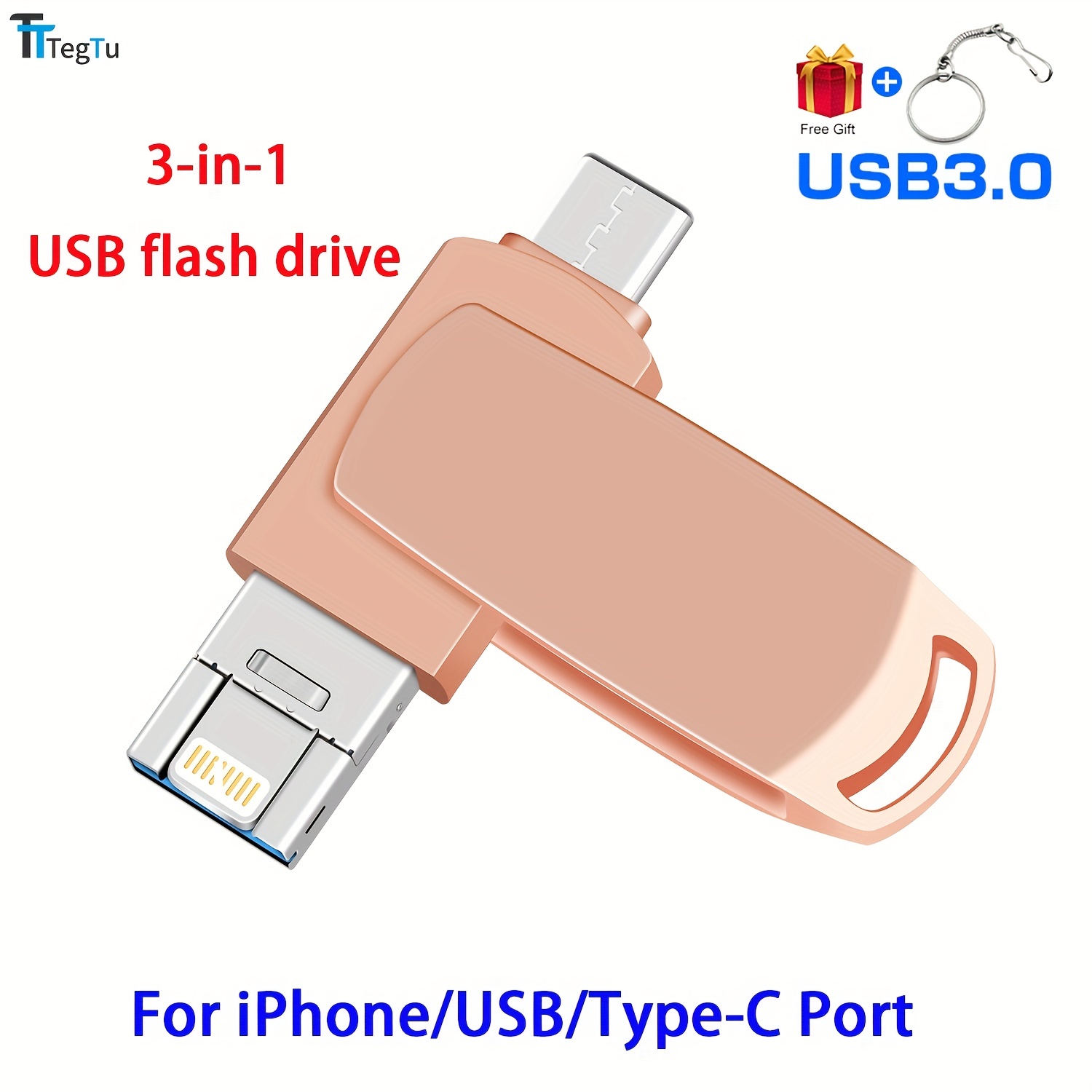 Usb 3.0 Flash Drive For Iphone Ipad Android Pen Drive 1 - Temu