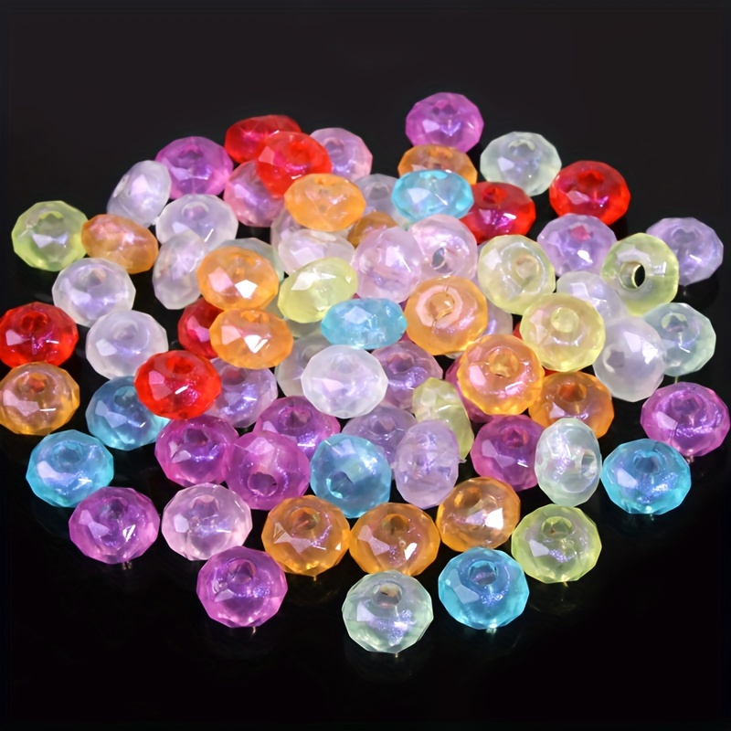 Solid Color Uv Electroplating Acrylic Beads Large Hole - Temu