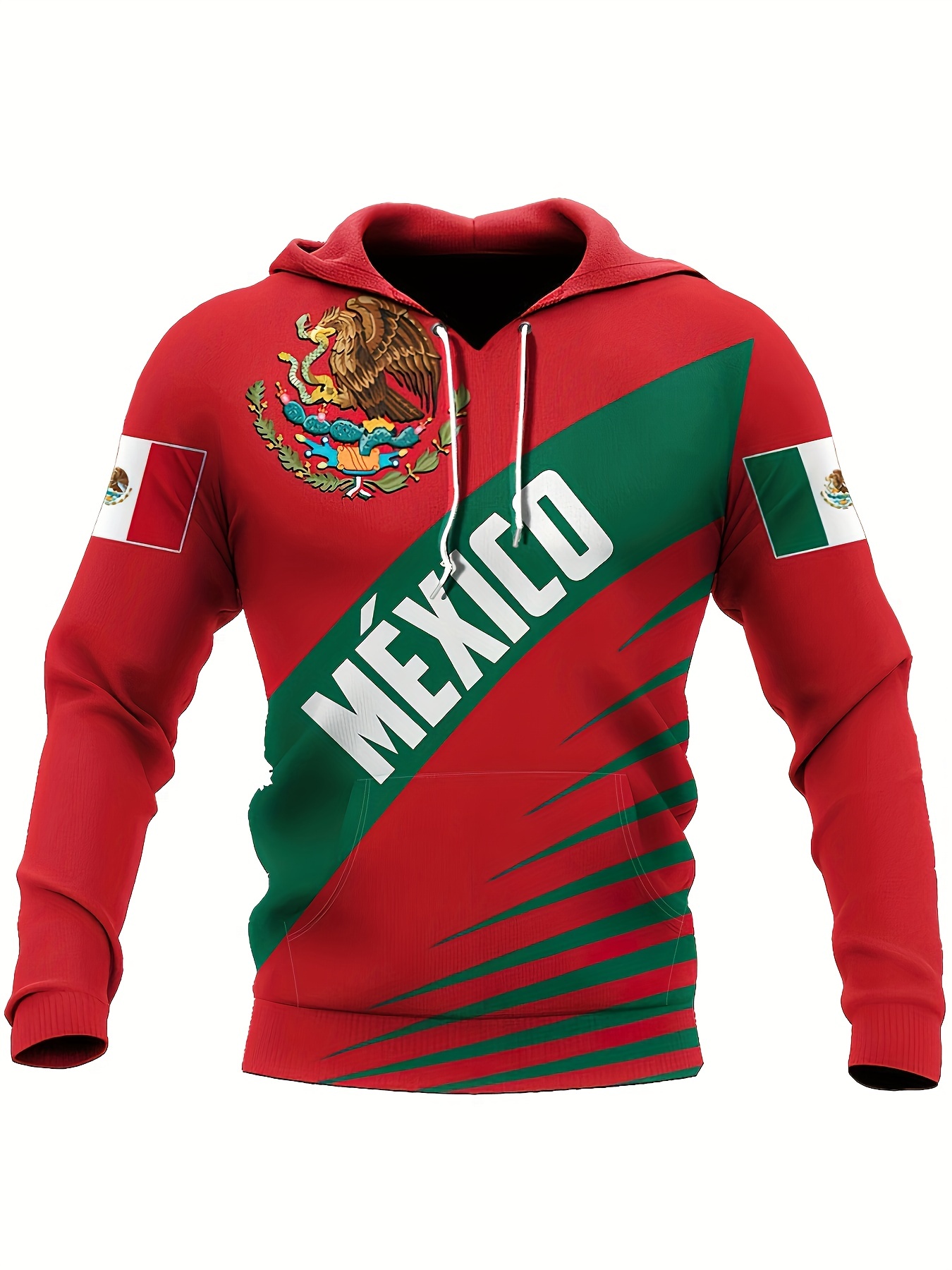 Mexico Soccer Ball Flag Jersey Mexican Football' Unisex Colorblock Hoodie