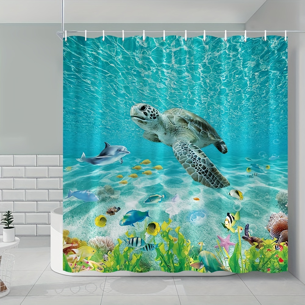 sea life fabric shower curtain from