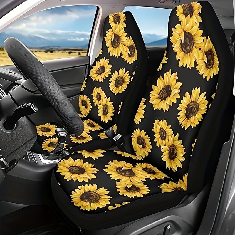 Sunflower Printed Car Seat Cover Front Seats Bucket Seat - Temu