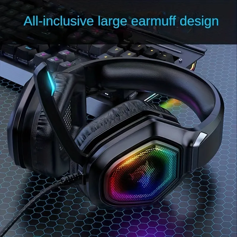 Video Gaming Headset Black With Echo Cancellation Headset With 7.1 Surround Foam,premium Artificial Leather,steel Frame,detachable Noise Canceling Microphone Competitive Gaming Headset - Temu