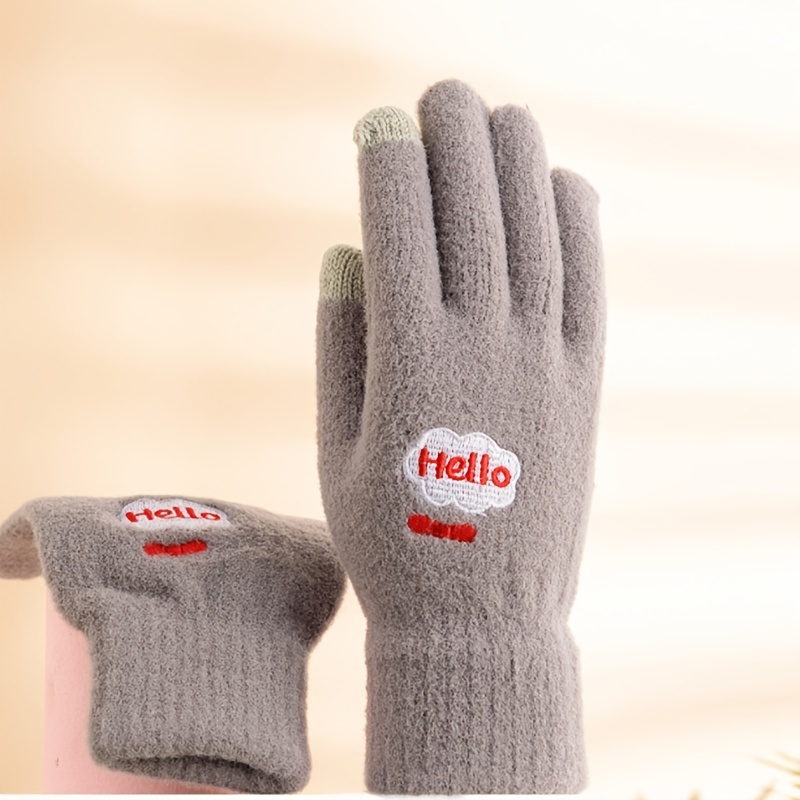 Women's Solid Warm Winter Knitted Gloves