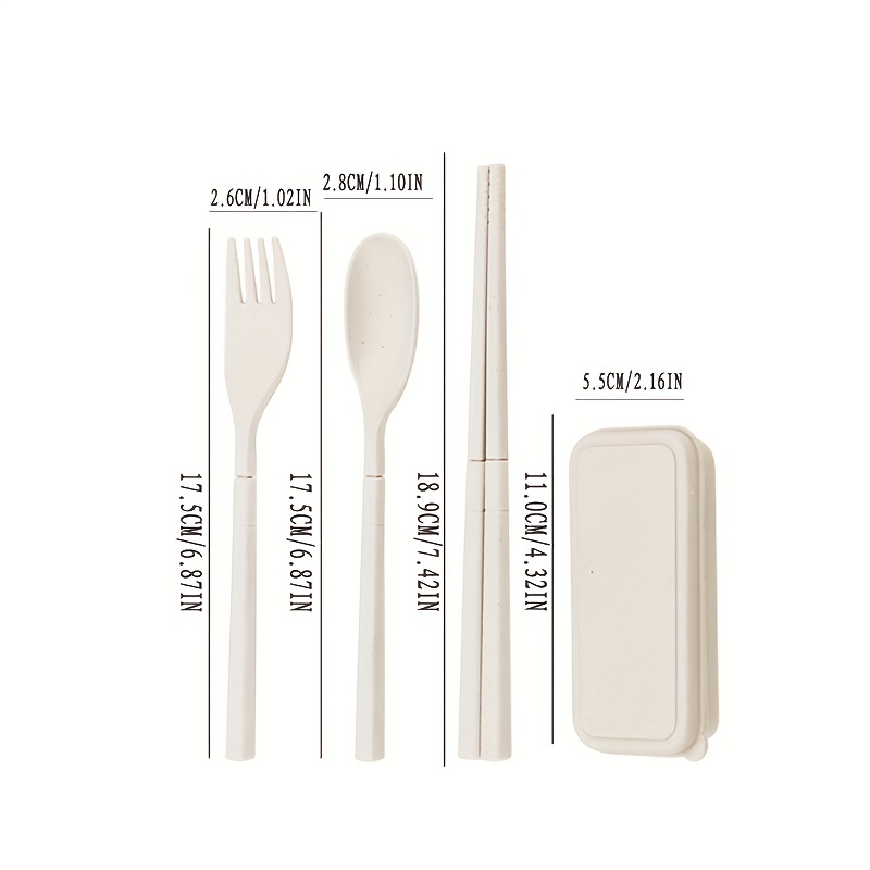Reusable Wheat Straw Utensils Set With Case, Portable Cutlery Set Knives  Fork And Spoon Set For Lunch Box Accessories - Temu