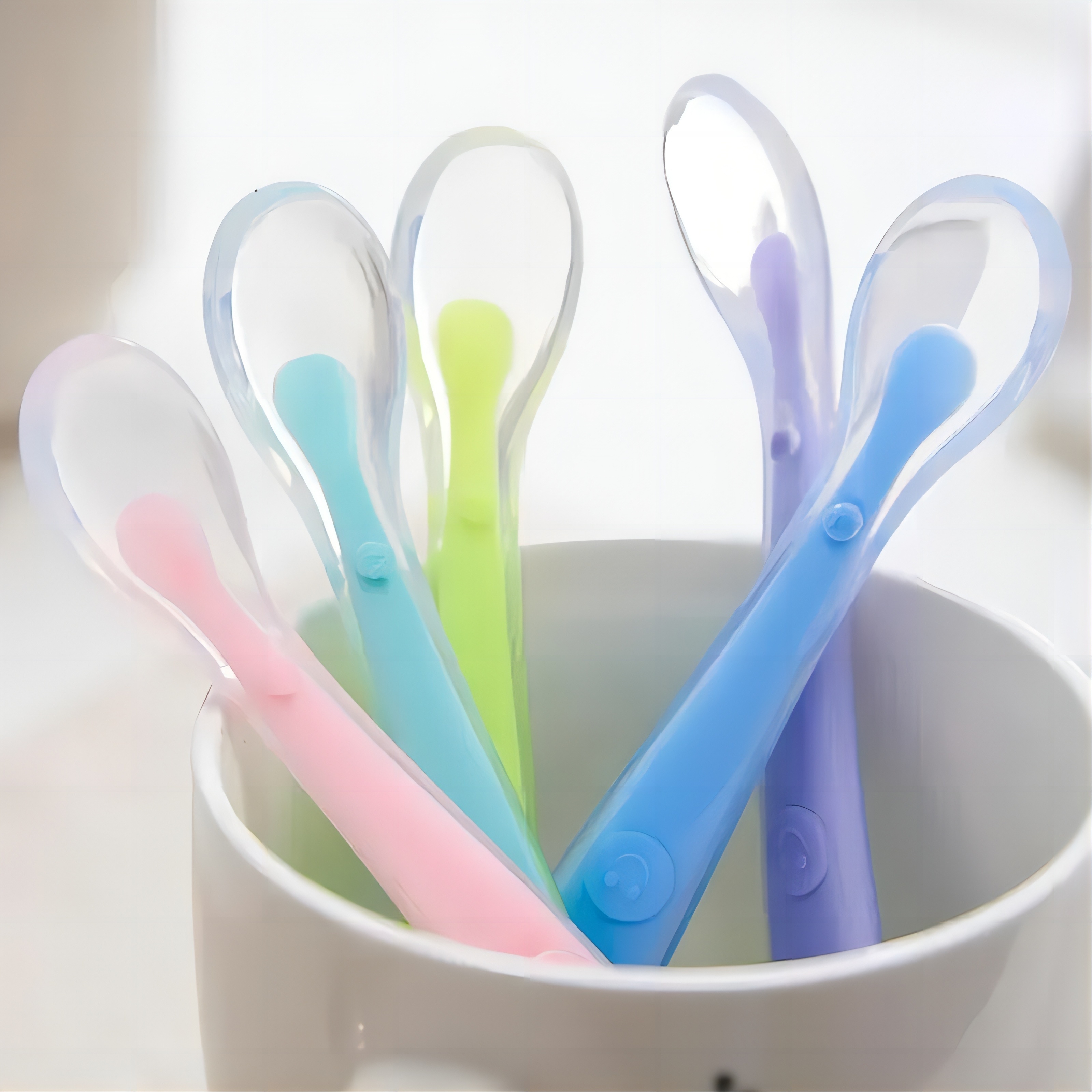 First Stage Silicone Self Feeding Training Spoons, Toddler's Self
