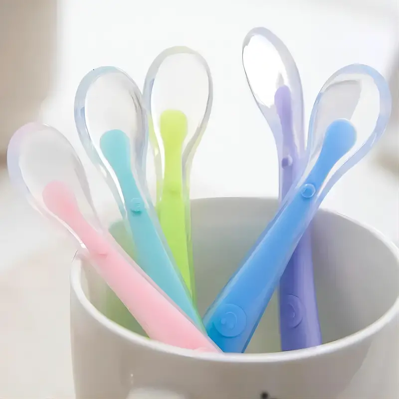 Baby Silicone Soft Spoons With Case First Stage Silicone - Temu