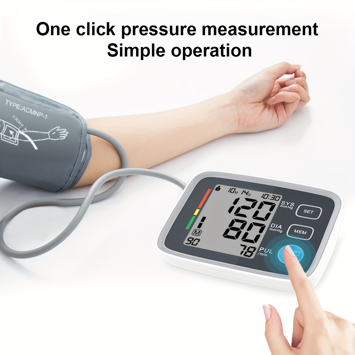 Blood Pressure Monitor Upper Arm, Accurate Automatic Blood Pressure  Monitors for Home Use, Adjustable Digital BP Cuff Automatic, Large Display,  120