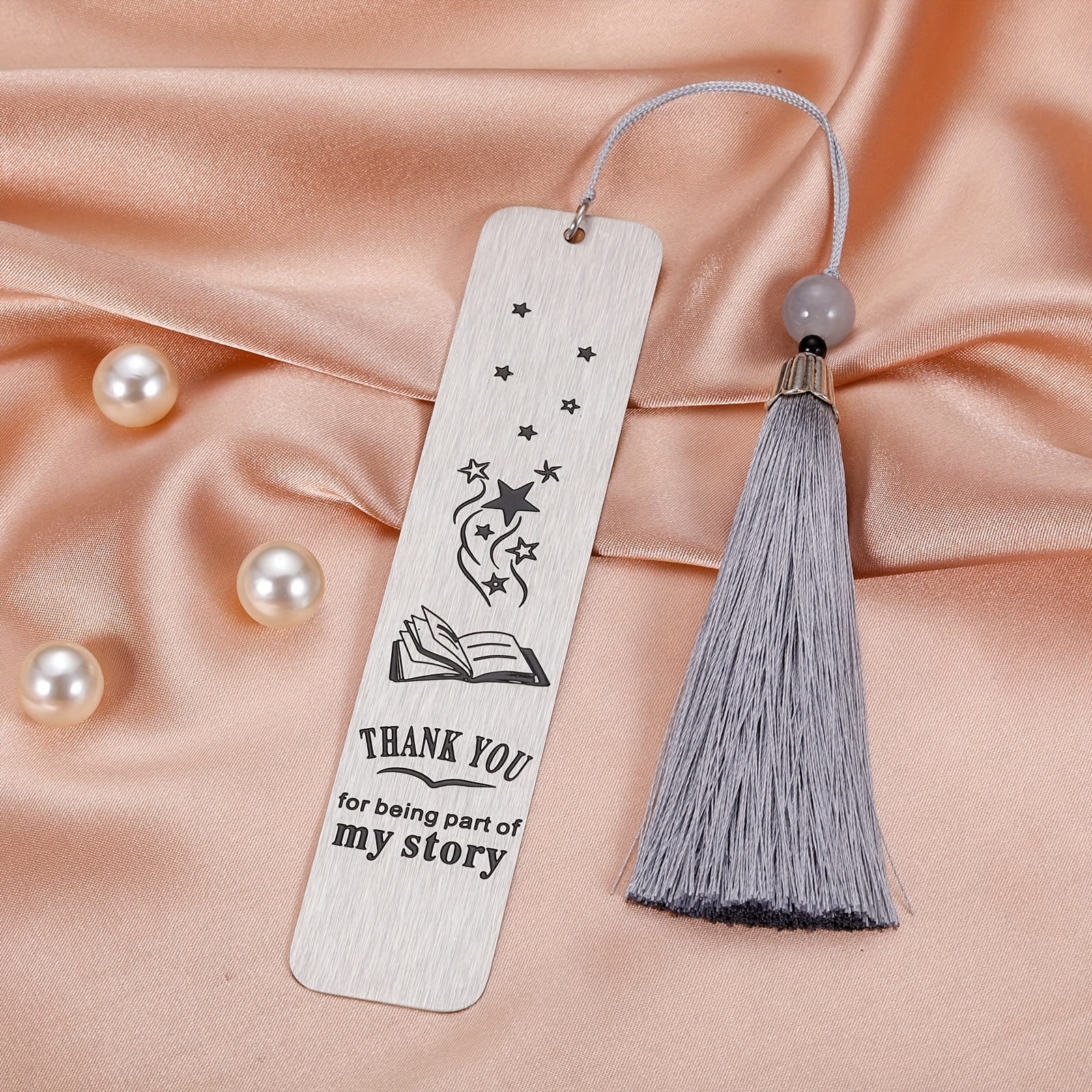 1pc, Stainless Steel Bookmark With Tassel Bookmark, Women Funny