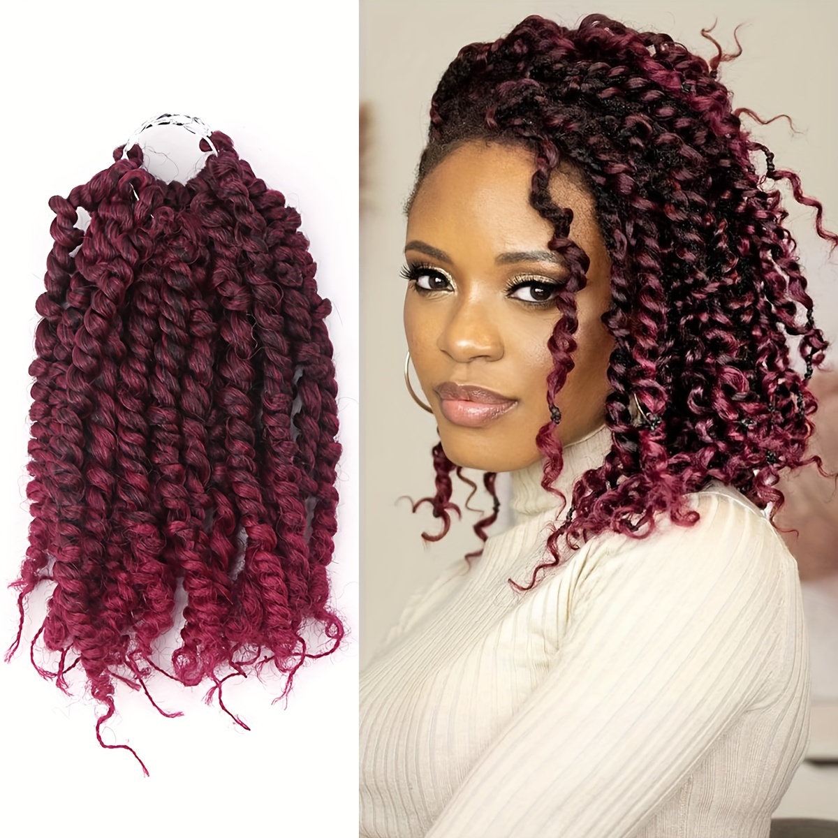Nt Passion Twist Hair Braids Short Synthetic Curly Spring - Temu