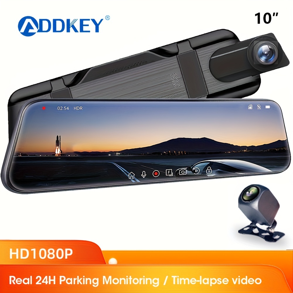 4k Mirror Dash Cam Front And Rear Rearview Mirror Camera For - Temu