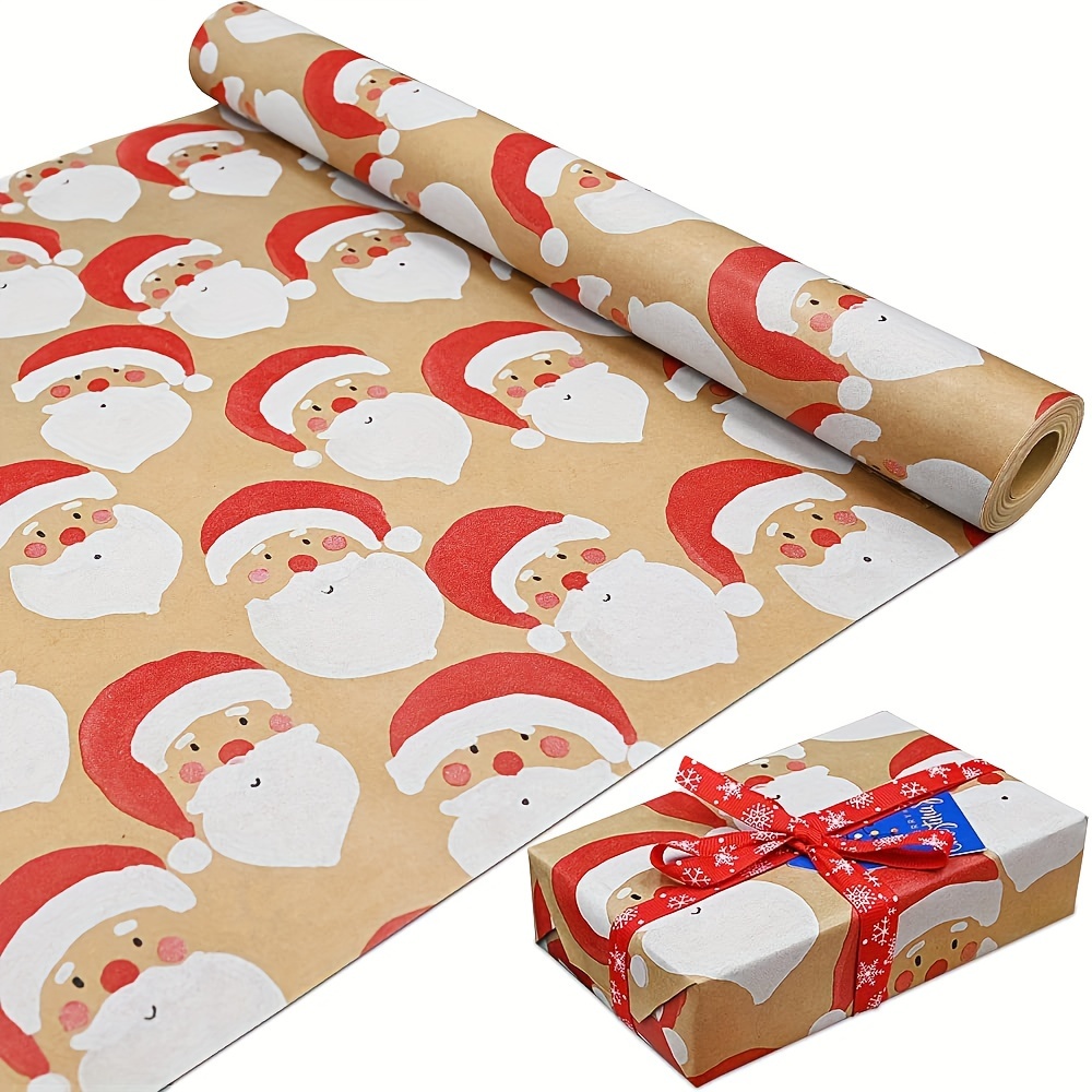 Christmas Gift Wrapping Paper-Red and White Paper with a Metallic foil  Shine-Christmas Elements Collection-4 Roll-30Inch X 10Feet Per Roll