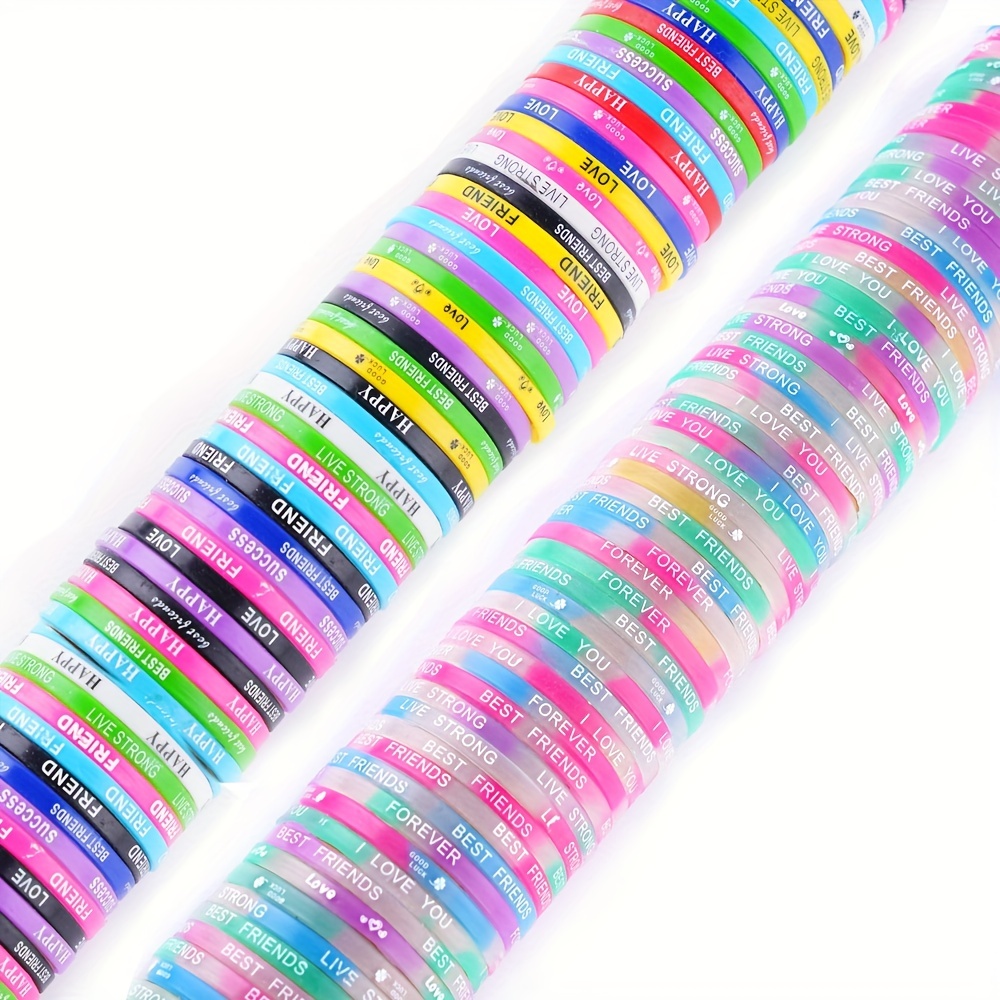 50pcs Luminous Silicone Sport Bracelets