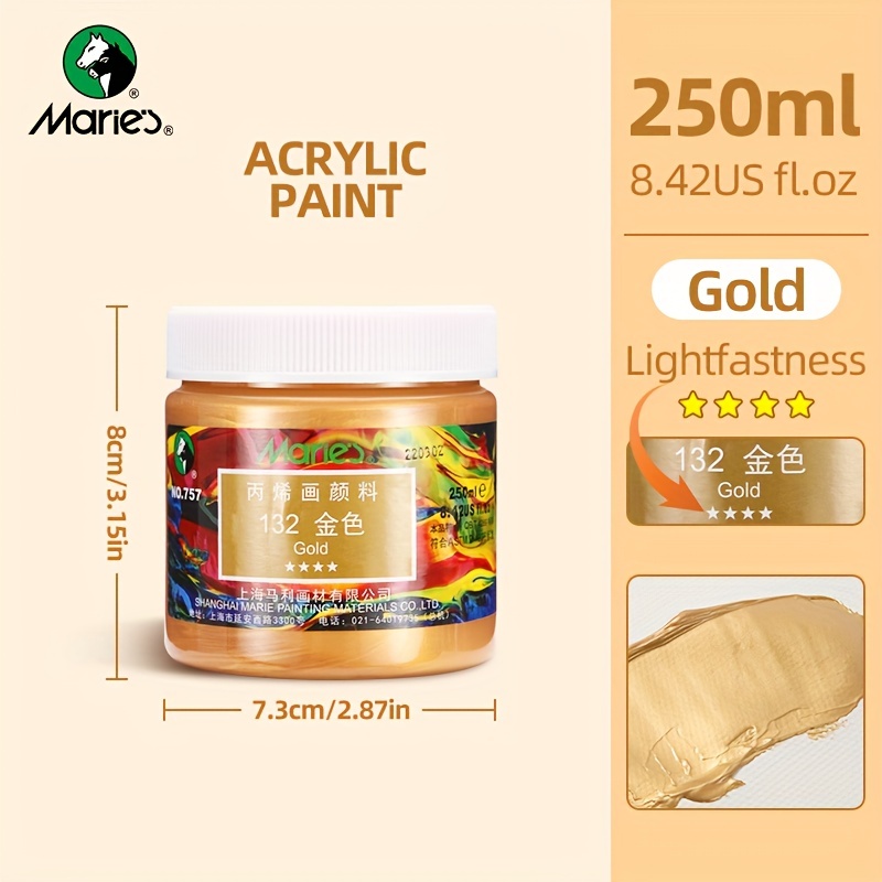 Marie's Metallic Acrylic Paint - Gold/sliver - Long-lasting Brilliant And  Vibrant Colors, Non-fading, Rich Gold Pigments For Artist Hobby Painters,  Ideal For Canvas Wood Clay Fabric Ceramic Craft Supplies! - Temu Philippines