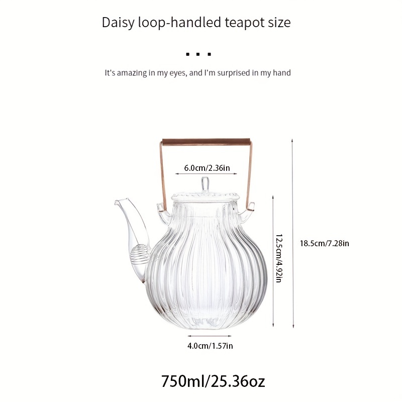 Glass Loop-Handled Teapot Electric Ceramic Stove Cooking Teapot