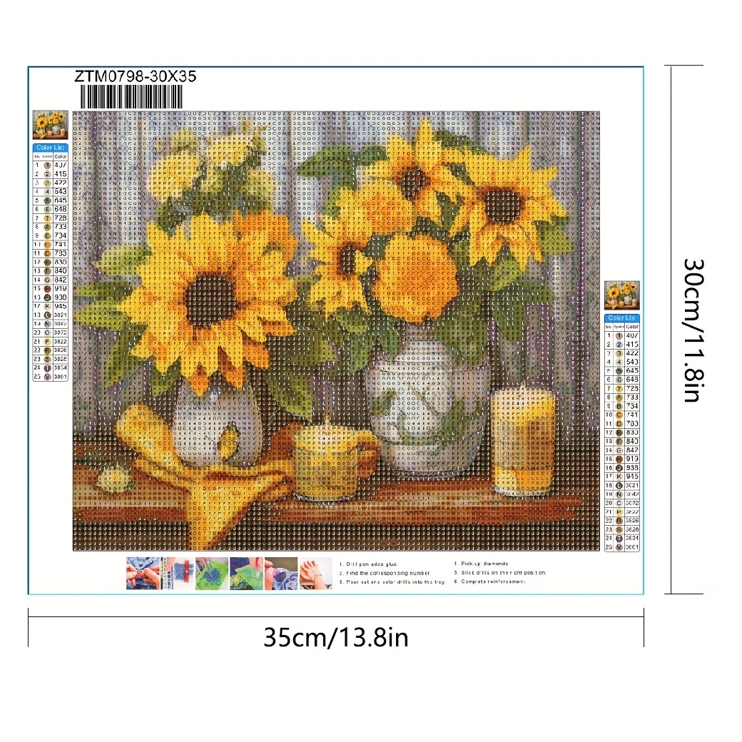 Without Frame Diy 5d Diamond Painting Set Sunflower Diamond - Temu