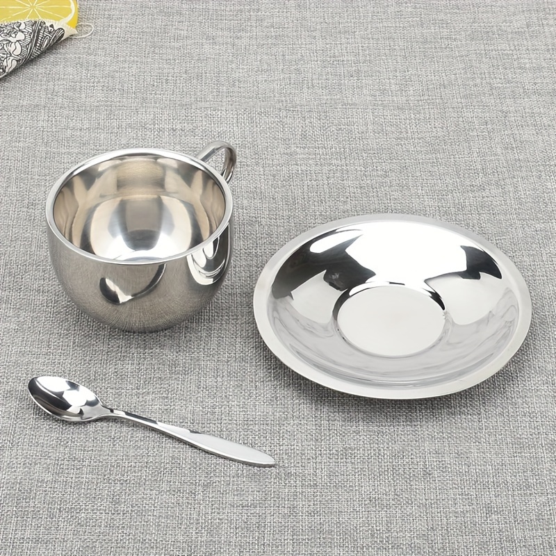 304 Stainless Steel European Style Coffee Cup With Coffee Spoon