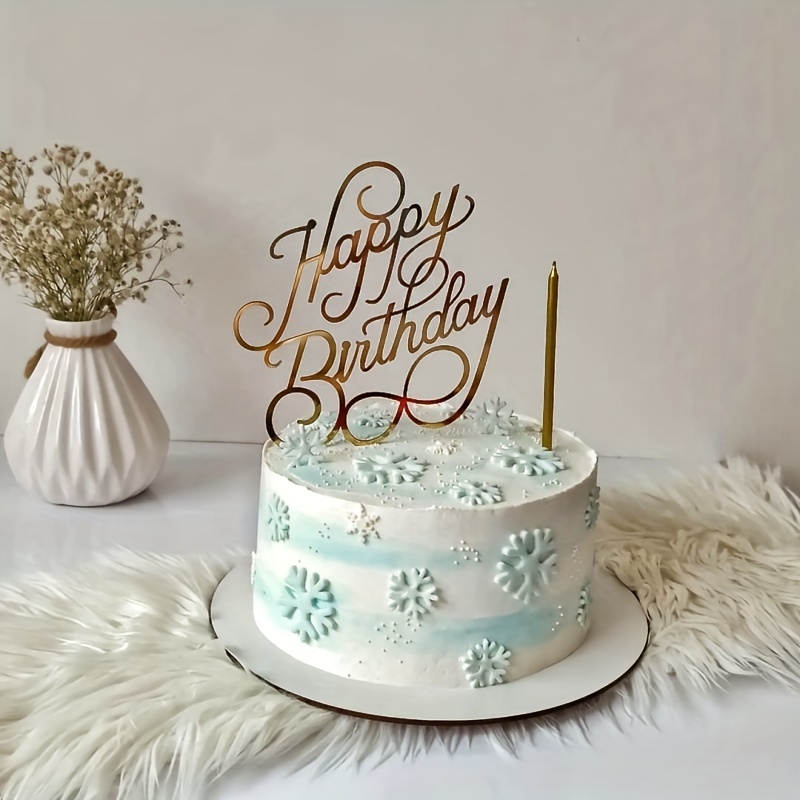 Joyeux anniversaire 15,2 x 10,2 cm pour gâteau, calligraphie
