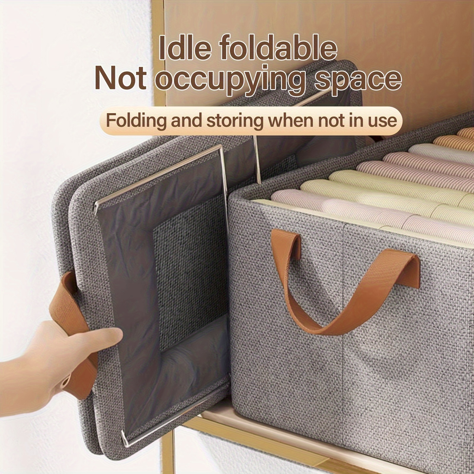 Extra Large Metal Frame Fabric Storage Bins For Closet - Temu