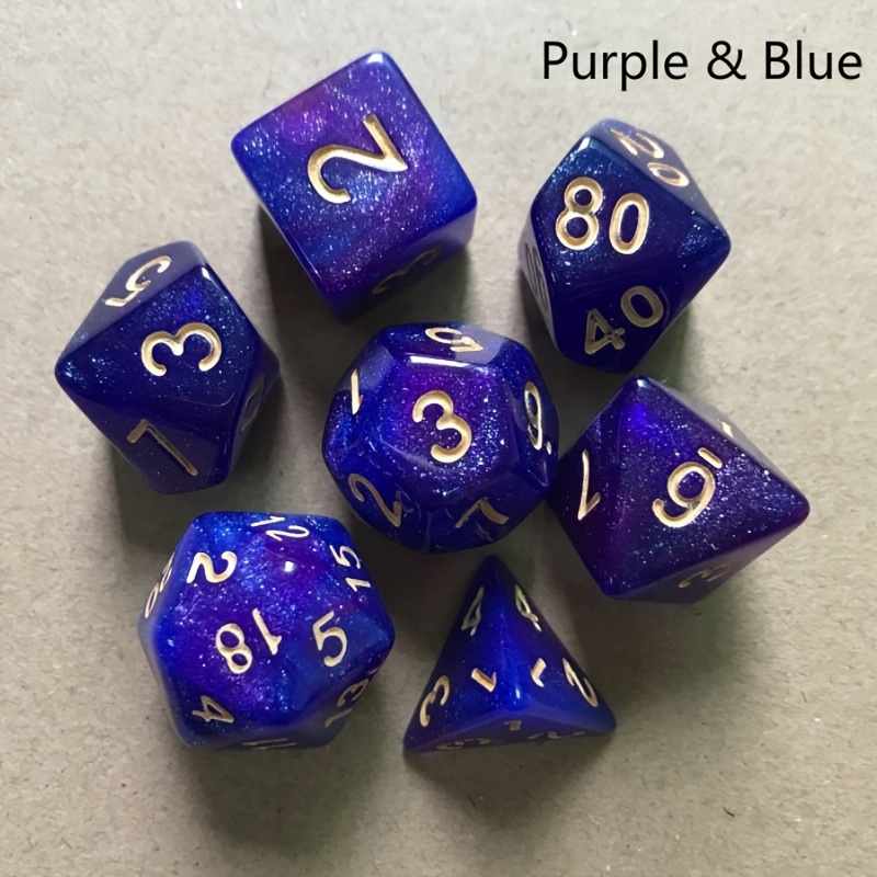 7pcs Starry Sky Two Polyhedral Dice Set Board Game Dice Set