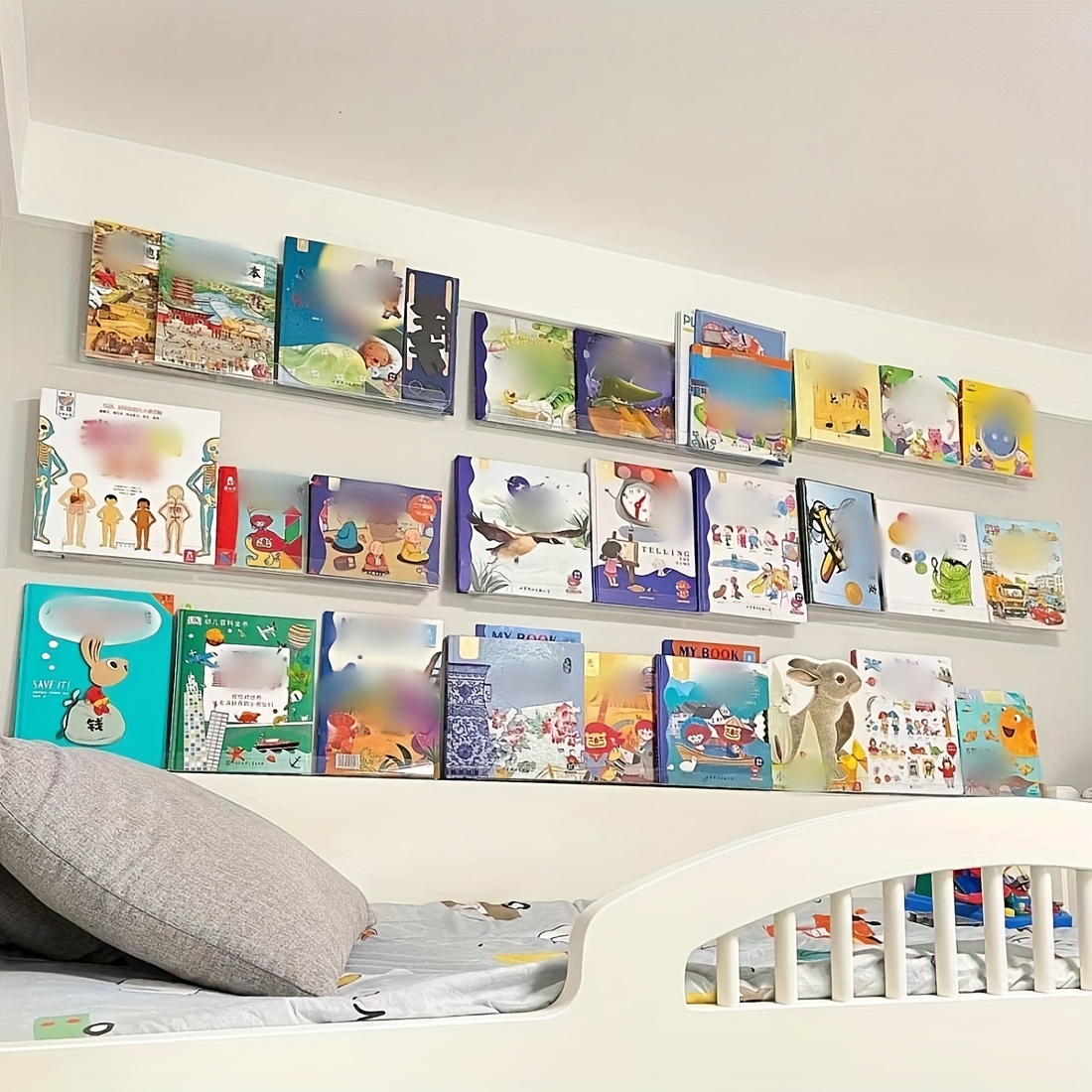 Nueva librería creativa para mujer cuelga pendientes con estantes de libros  con acrílico estampado