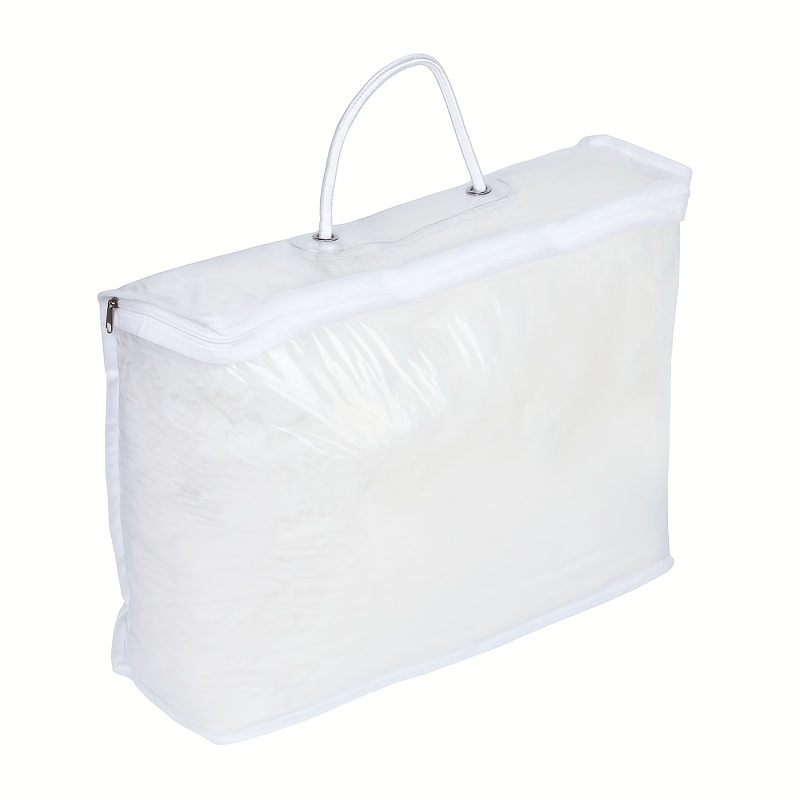 Bedding Storage Clear Plastic Zipped Bag With Handles, Pillow