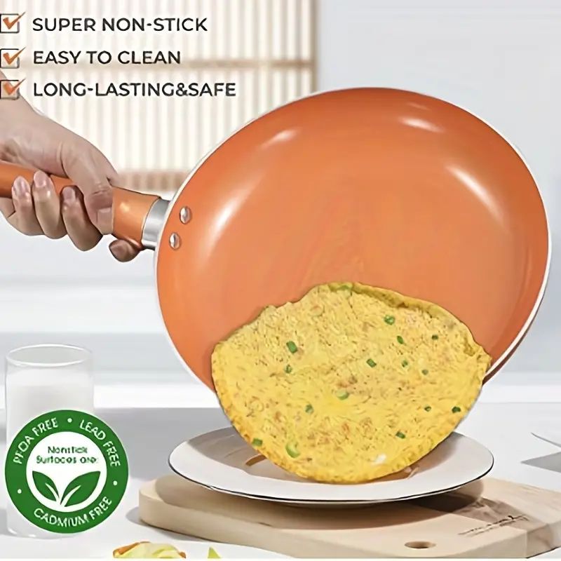 Non-stick Frying Pan With Lid, Ceramic Frying Pan Nonstick, Induction Pan  For Cooking, Egg Pan, Long Lasting Nonstick, Stay Cool Handle, Oven  Dishwasher Safe, Cookware, Kitchenware, Kitchen Accessories - Temu