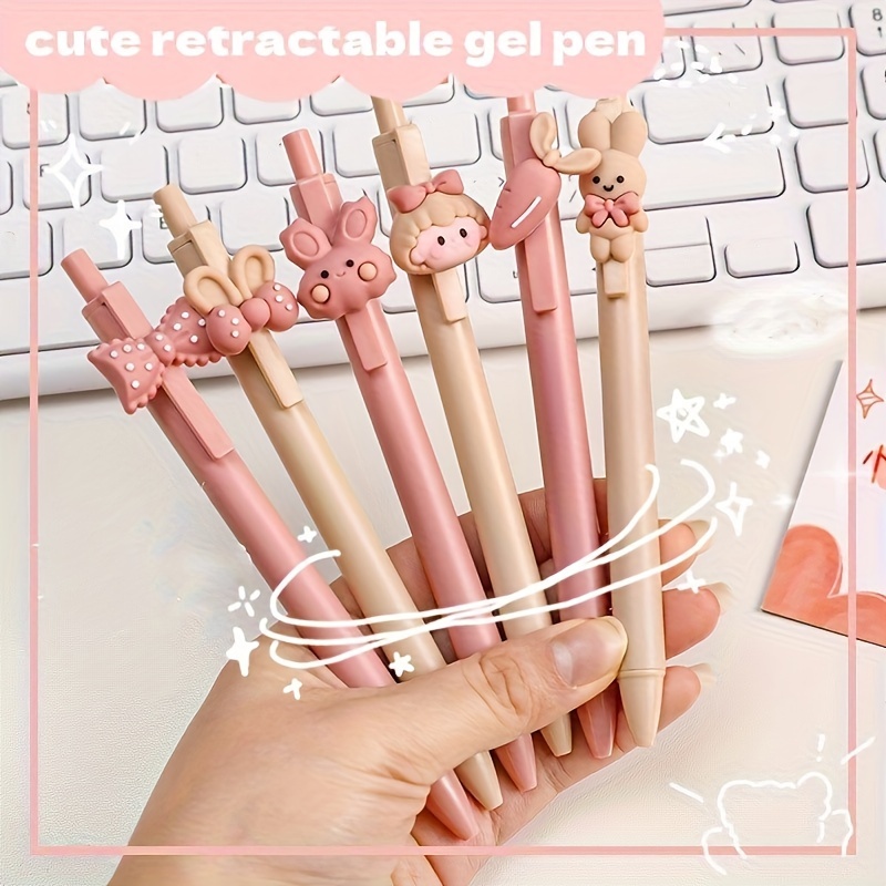 6pcs/lot 0.5mm Kawaii Cartoon Rabbit Gel Ink Pens School Office Writing  Supplies Stationery