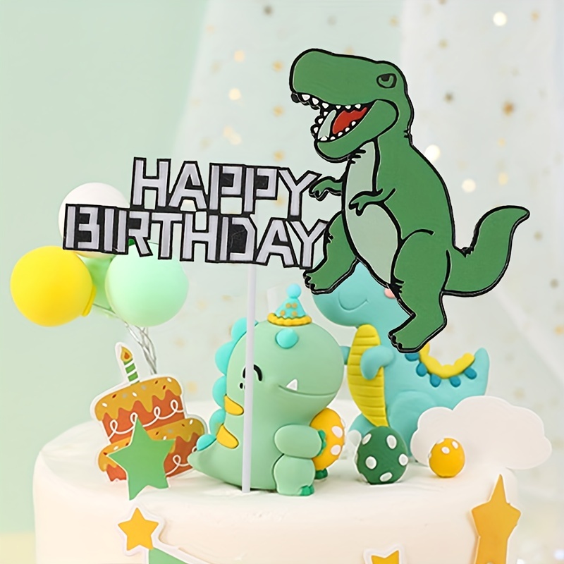 Ensemble De Décoration De Gâteau D'anniversaire Dinosaure - Temu Belgium