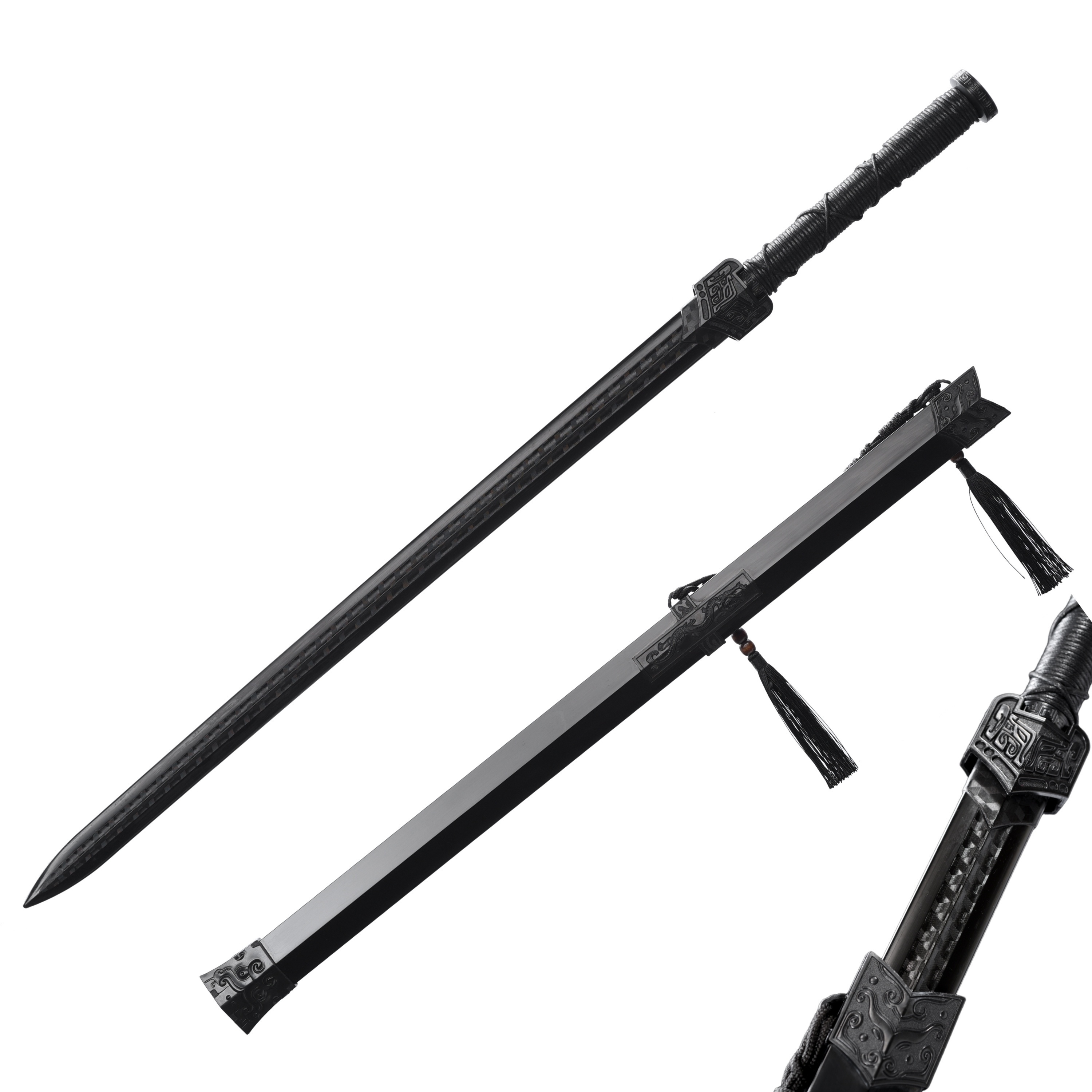 Chinese Tai-chi training sword, flexible stainless steel blade